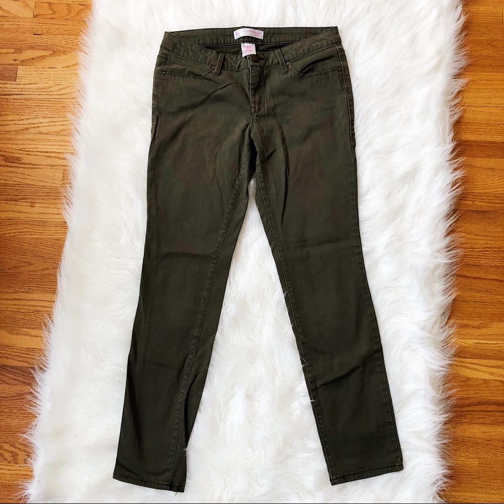 Army green skinny jeans